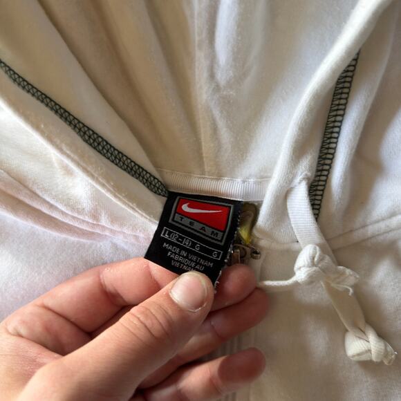 VINTAGE Y2K NIKE OREGON DUCKS CROPPED ZIP UP HOODIE CUTE GRAPHIC WOMENS LARGE - Picture 4 of 5